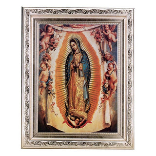 Our Lady Of Guadalupe and Angels 8.25X10.25" Silver Wd Frame