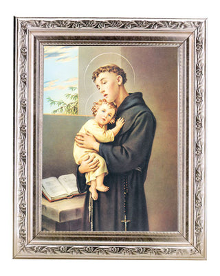 St. Anthony 6X8" Print In 8.25X10.25" Silver Wd Frame
