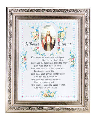 A House Blessing Print In A 8.25X10.25" Silver Wd Frame