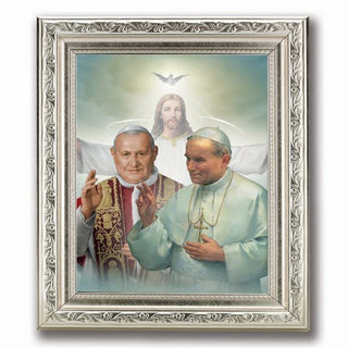 Sts John Xx111 and John Paul 11 8.25X10.25" Silver Wood Frame