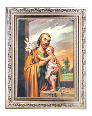 St. Joseph 6X8" Print In Silver 8.25X10.25" Silver Wd Frame