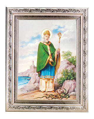 St. Patrick 6X8"Print In Silver 8.25X10.25" Wood Frame