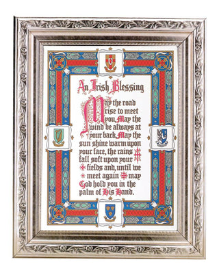 Irish Blessing 6X8" Print In 8.25X10.25" Silver Wd Frame