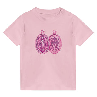 Pink Miraculous Medal Baby T-Shirt - view 3