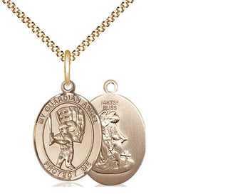 14kt Gold Filled Guardian Angel Baseball Medal Religious Jewelry