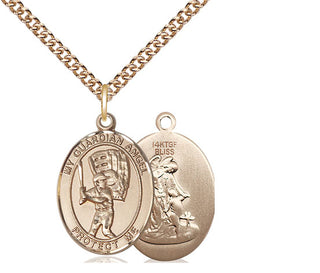 14kt Gold Filled Guardian Angel Baseball Medal Religious Jewelry