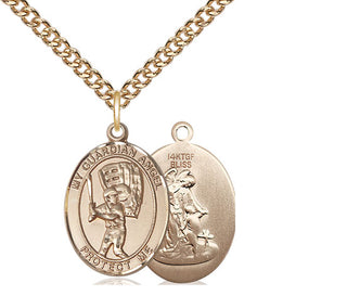 14kt Gold Filled Guardian Angel Baseball Medal Religious Jewelry