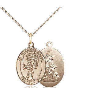 14kt Gold Guardian Angel Baseball Medal