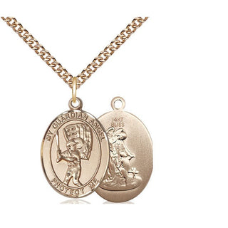 14kt Gold Guardian Angel Baseball Medal
