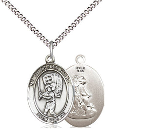 Pewter Guardian Angel Baseball Medal Religious Jewelry