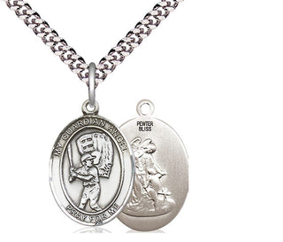 Pewter Guardian Angel Baseball Medal Religious Jewelry