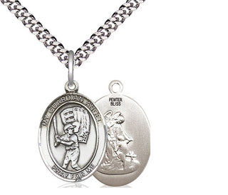 Pewter Guardian Angel Baseball Medal Religious Jewelry