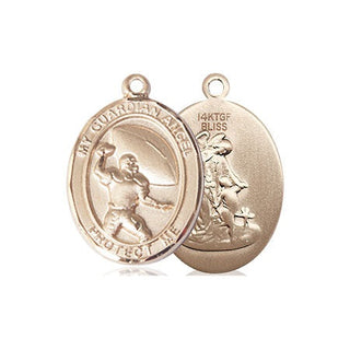 14kt Gold Filled Guardian Angel Football Medal