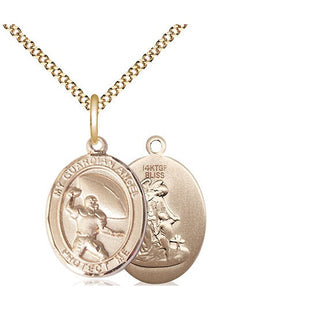 14kt Gold Filled Guardian Angel Football Medal Religious Jewelry