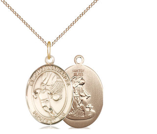 14kt Gold Filled Guardian Angel Basketball Medal Religious Jewelry