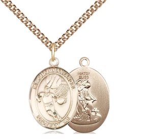 14kt Gold Filled Guardian Angel Basketball Medal Religious Jewelry