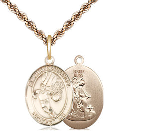 14kt Gold Filled Guardian Angel Basketball Medal Religious Jewelry