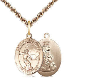 14kt Gold Filled Guardian Angel Soccer Medal Religious Jewelry
