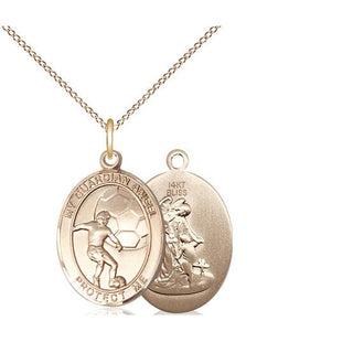 14kt Gold Guardian Angel Soccer Medal