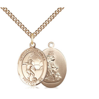 14kt Gold Guardian Angel Soccer Medal