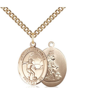 14kt Gold Guardian Angel Soccer Medal