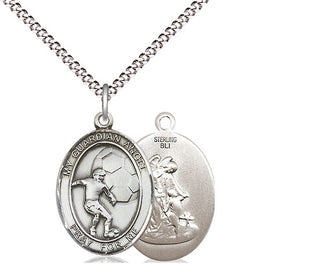 Sterling Silver Guardian Angel Soccer Medal Religious Jewelry