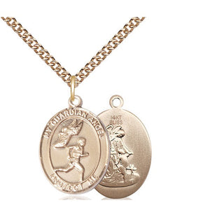 14kt Gold Guardian Angel Track&Field-Men Medal