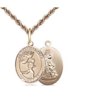 14kt Gold Guardian Angel Track&Field-Men Medal