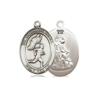 Pewter Guardian Angel Track&Field-Men Medal
