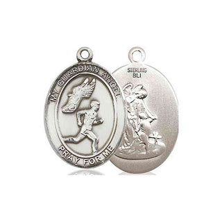 Sterling Silver Guardian Angel Track&Field-Men Medal