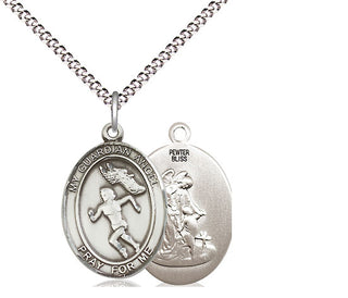 Pewter Guardian Angel Track&Field Medal Religious Jewelry