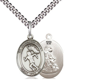 Pewter Guardian Angel Track&Field Medal Religious Jewelry