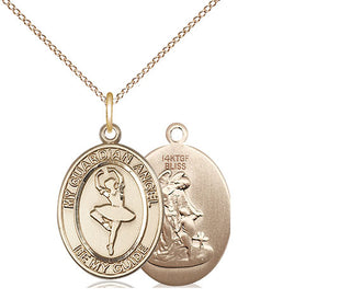 14kt Gold Filled Guardian Angel Dance Medal Religious Jewelry