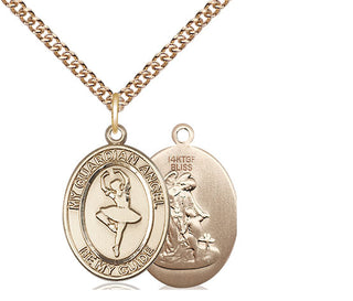14kt Gold Filled Guardian Angel Dance Medal Religious Jewelry