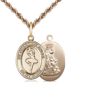 14kt Gold Filled Guardian Angel Dance Medal Religious Jewelry
