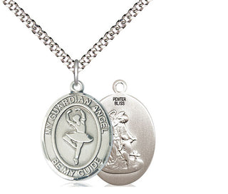 Pewter Guardian Angel Dance Medal Religious Jewelry
