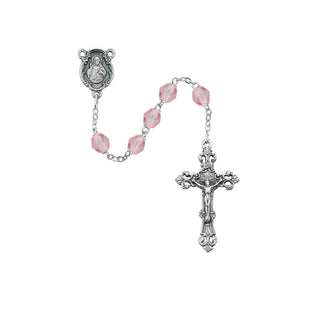 Pink Glass October Rosary