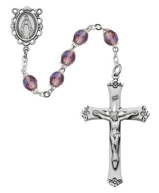 Light Lavender Glass June Rosary