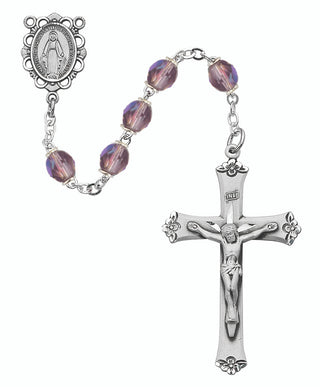 Light Lavender Glass June Rosary