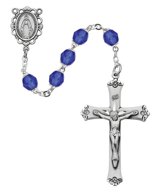 Dark Blue Glass September Rosary