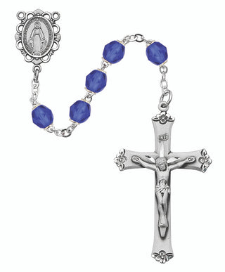Dark Blue Glass September Rosary