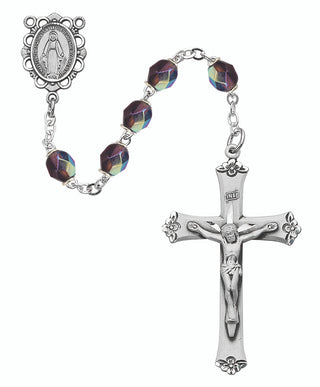 Purple Glass February Rosary