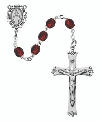Dark Red Glass January Rosary