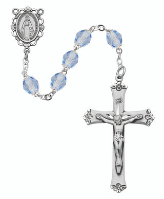 Light Blue Glass December Rosary