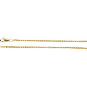 24-inch Wheat Chain with Lobster Clasp - 14K Yellow Gold