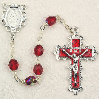 6MM Pearl, Ruby Rosary