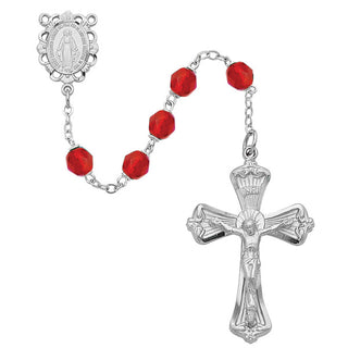 6MM Pearl, Ruby Rosary