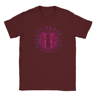 Purple Gradient St. Benedict Medal T-Shirt - view 7