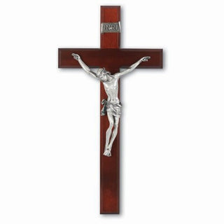 13" Dark Cherry Cross with Silver Corpus
