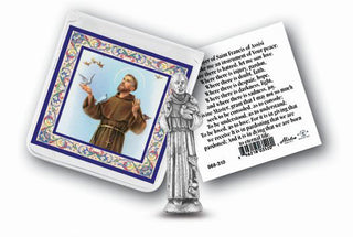 St. Francis Prayer and Picture Card with Statue 6-Pack